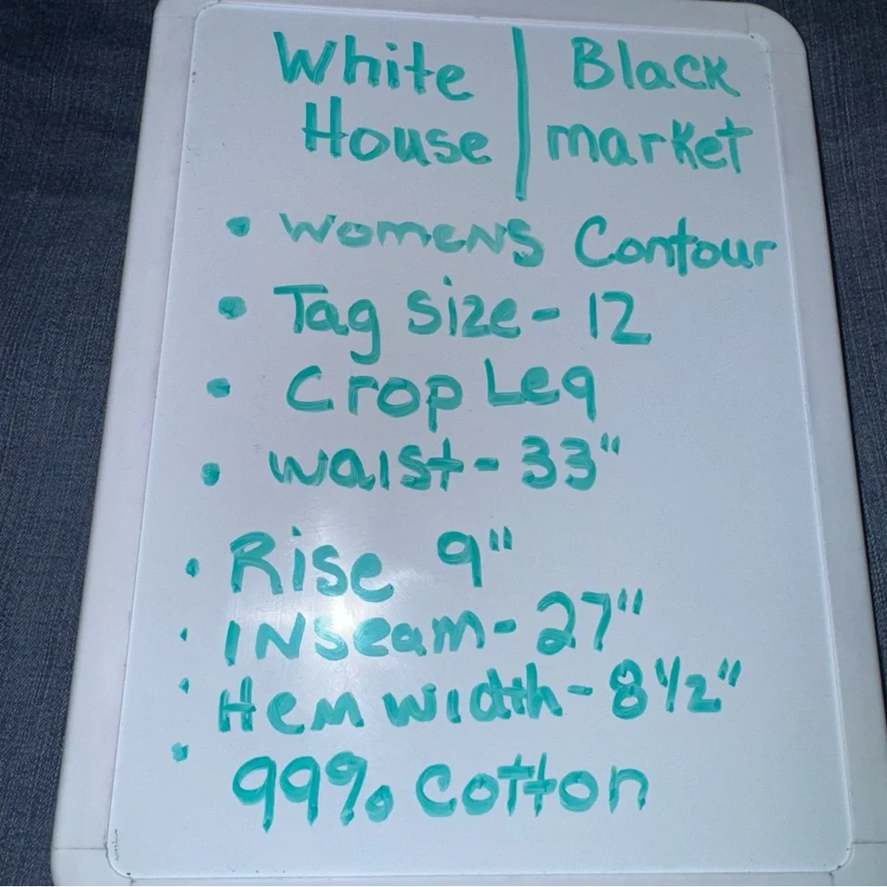 White House Black Market Contour Crop Bootcut Jeans Size 12 Medium Wash - Picture 8 of 8